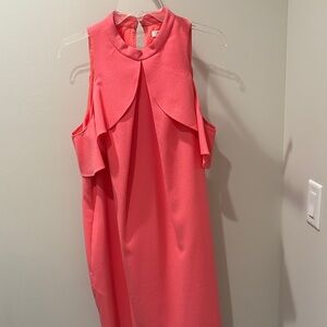 Trina Turk Vibrant Coral Pink Mini Dress